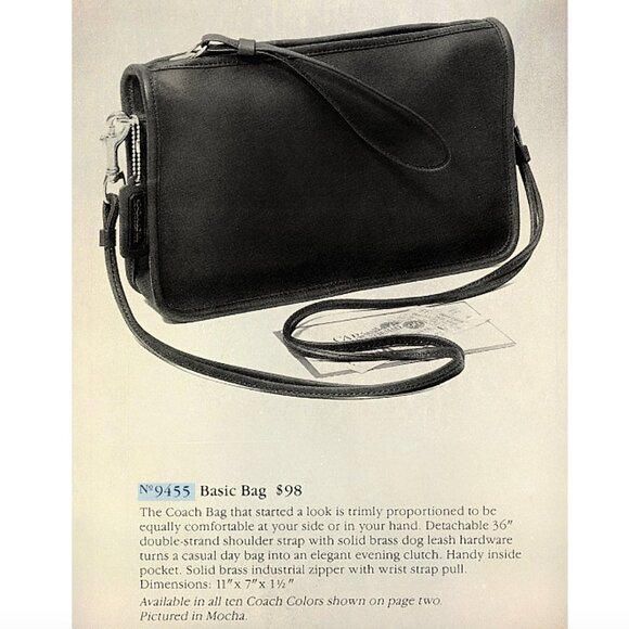 Coach Vintage - 1960s-70s NYC Basic Bag #9455 in Black, Glue in Creed, Pre-Talon - Picture 7 of 15